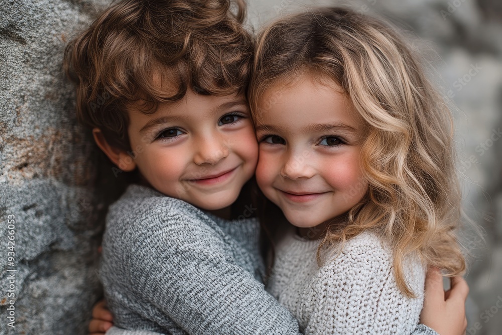 emotional happy siblings, Generative AI emotional happy siblings, Generative AI