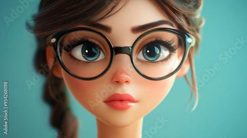 Charming 3D Cartoon Lady