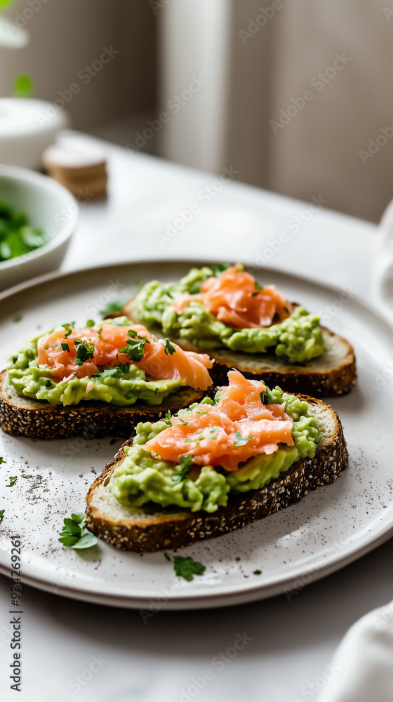 Mashed Avocado Salmon Toast Mashed Avocado Salmon Toast