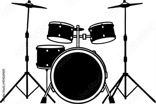 Drum set vector silhouette illustration