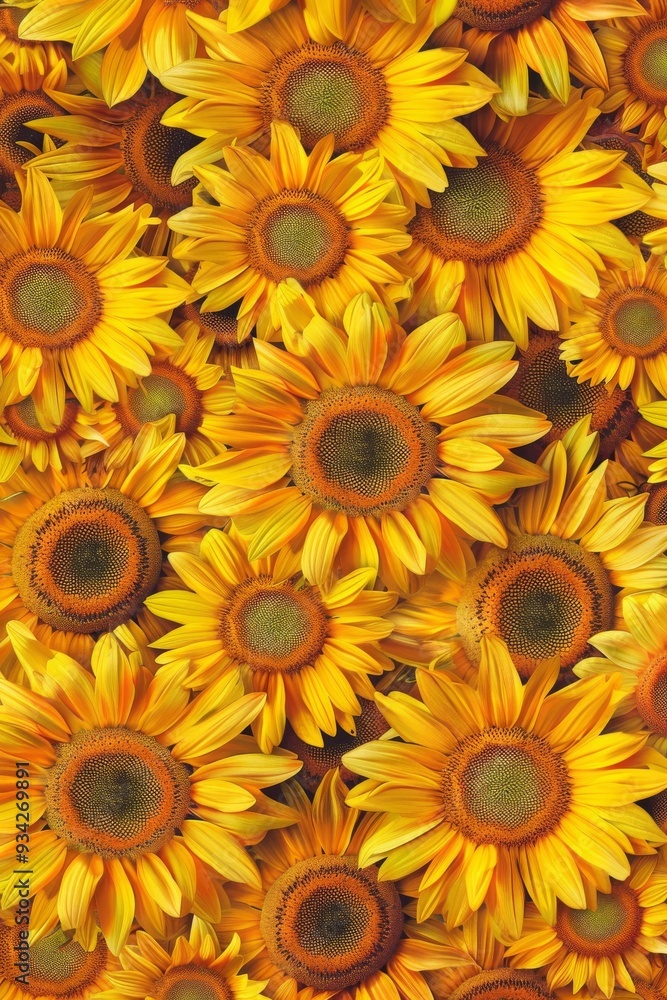 photo of a vibrant sunflower pattern with bright yellow petals, creating a lively and cheerful photo of a vibrant sunflower pattern with bright yellow petals, creating a lively and cheerful