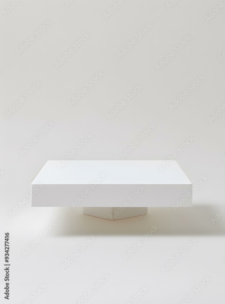 White Square Platform On White Background White Square Platform On White Background