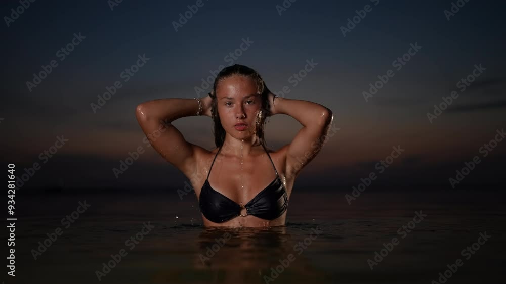 Enjoy a Serene Evening Swim in the Calm Waters of the Ocean Enjoy a Serene Evening Swim in the Calm Waters of the Ocean