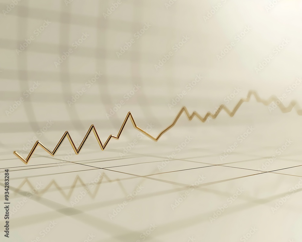 Clean and simple upward line graph on a light ivory background, showing market growth, minimalist approach. Clean and simple upward line graph on a light ivory background, showing market growth, minimalist approach.