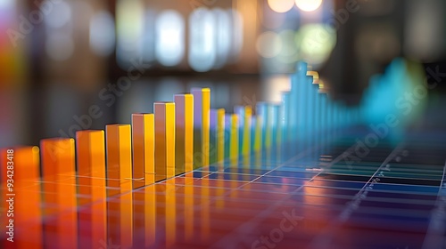 Clear bar graph showing the varying performance of stock market sectors  with growth in bold hues and declines in softer colors  offering an at-a-glance sector analysis.