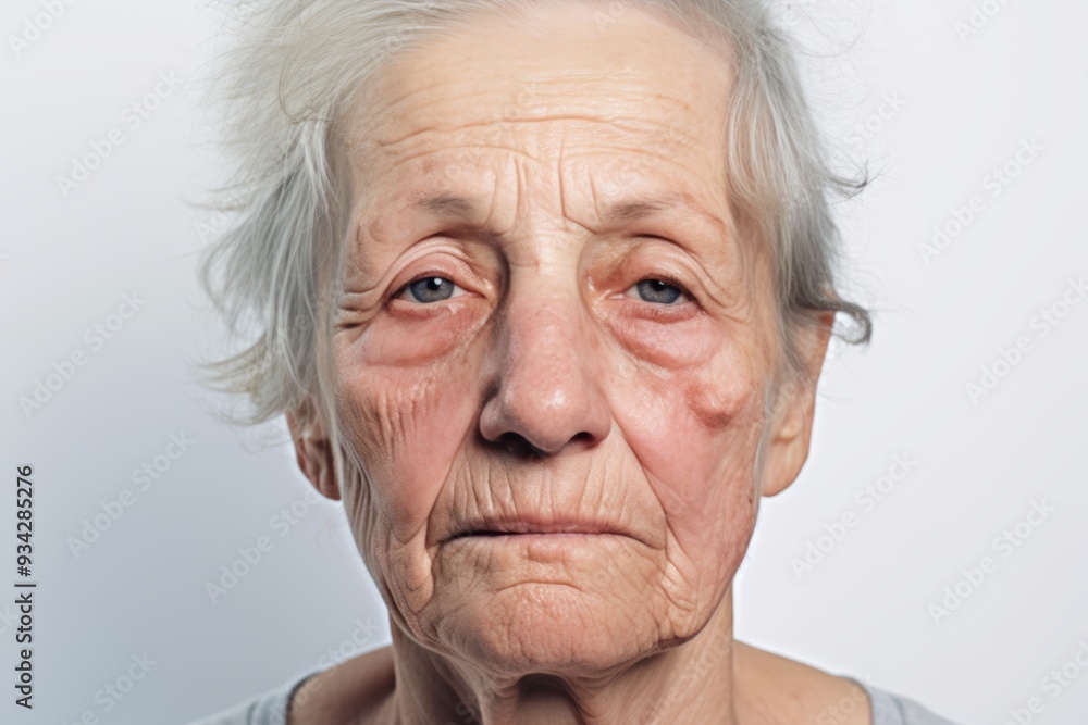 Sad crying Caucasian bruising senior woman portrait on white background. Elderly gray hair female looking desperate and frustrated, stressed, unhappy and annoyed, Domestic Violence and Emotional Abuse Sad crying Caucasian bruising senior woman portrait on white background. Elderly gray hair female looking desperate and frustrated, stressed, unhappy and annoyed, Domestic Violence and Emotional Abuse