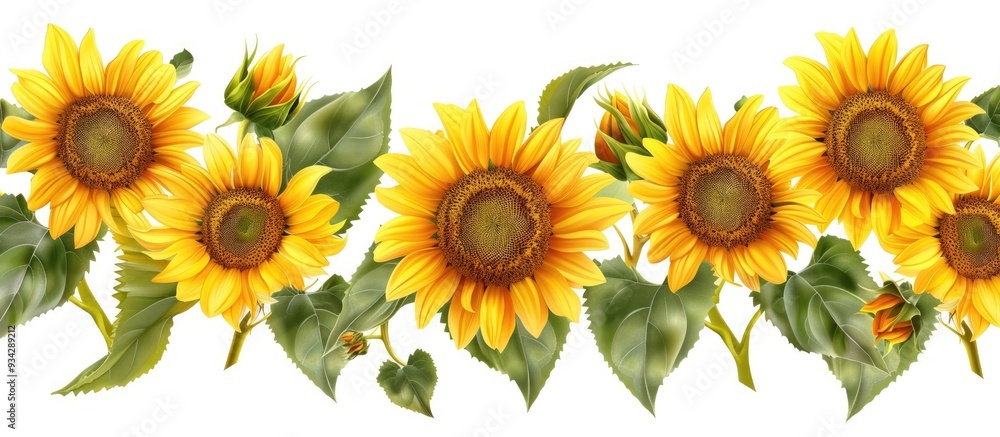 Sunflowers Isolated On White Background Sunflowers Isolated On White Background