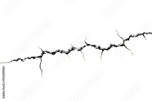 black cracked line isolated png transparent background photo