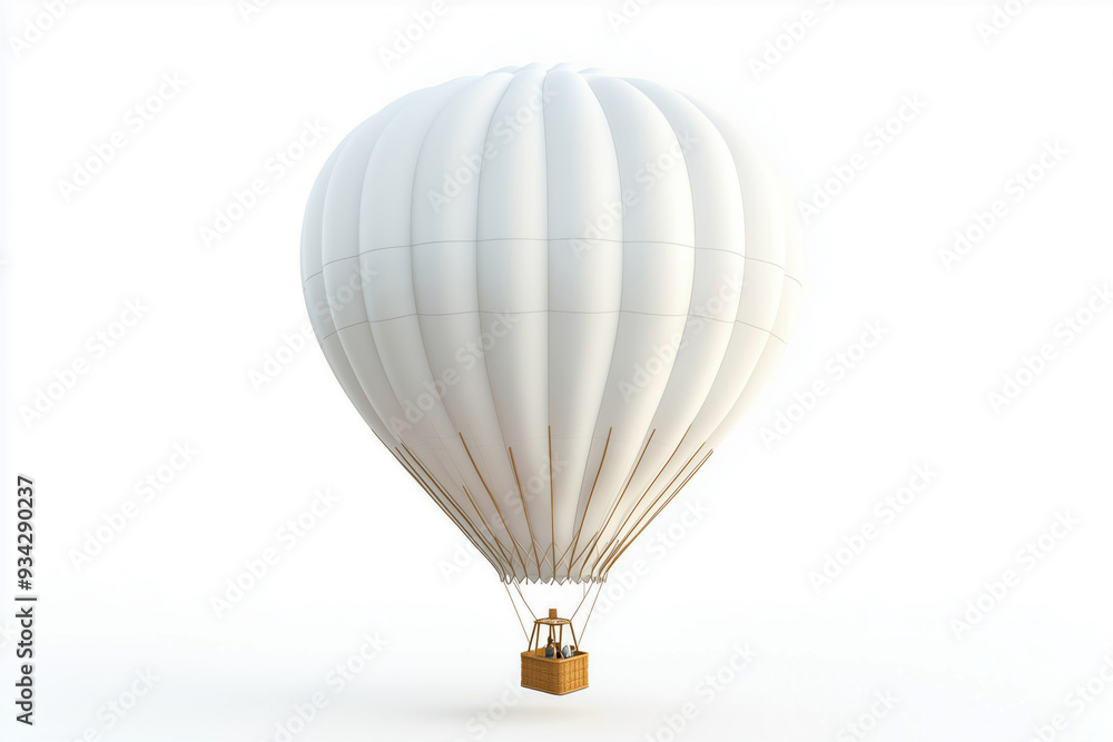 Fototapeta premium white hot air balloon isolated on white background
