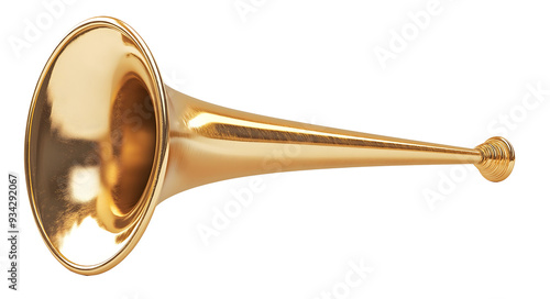 golden horn trumpet isolated png transparent background