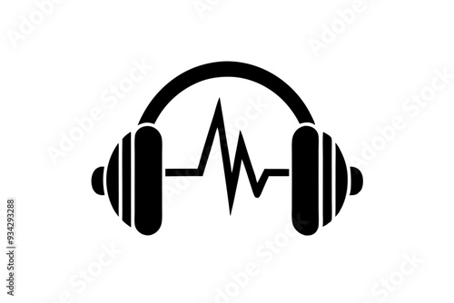 Modern Headphone on Vector Illustration - Printable Graphics Design File