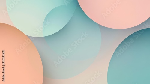 Wallpaper Mural Soft pastel background with overlapping geometric circles, minimalist, abstract and serene Torontodigital.ca