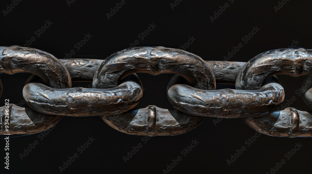 A chain link is shown in black and white A chain link is shown in black and white