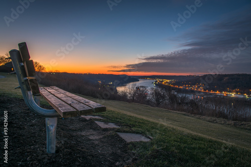 beautiful sunset over the ohio river