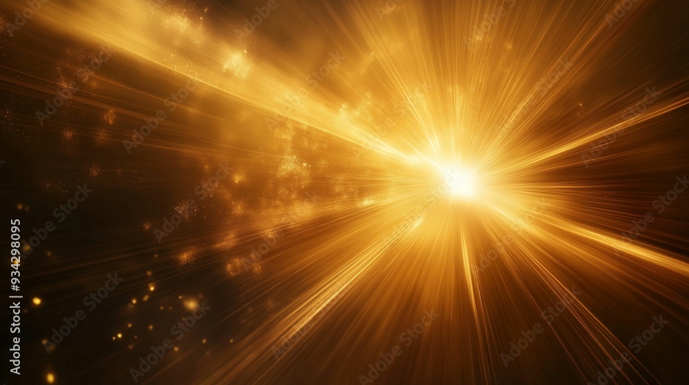 A radiant abstract scene featuring a powerful burst of golden light, emitting dynamic rays and particles. A radiant abstract scene featuring a powerful burst of golden light, emitting dynamic rays and particles.