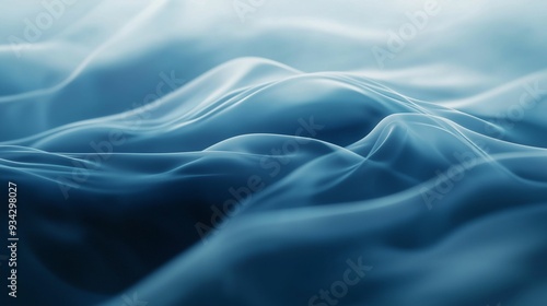 Wallpaper Mural A serene abstract composition of flowing blue fabric, resembling gentle waves with smooth, soft textures and a calming atmosphere. Torontodigital.ca