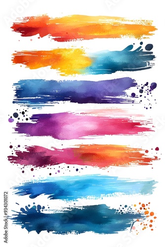 Abstract Watercolor Brushstrokes.