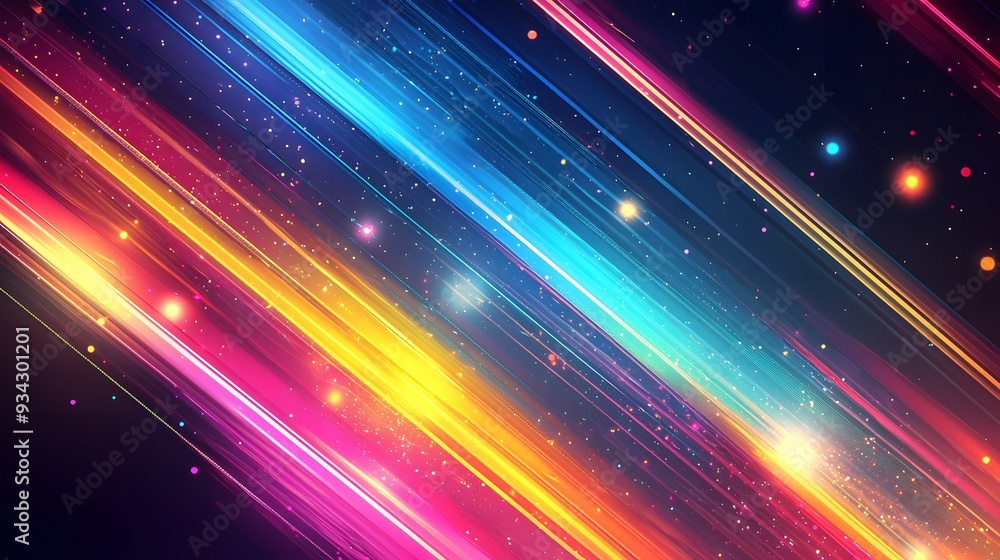 Obraz premium Abstract Colorful Lines and Glowing Lights Background.