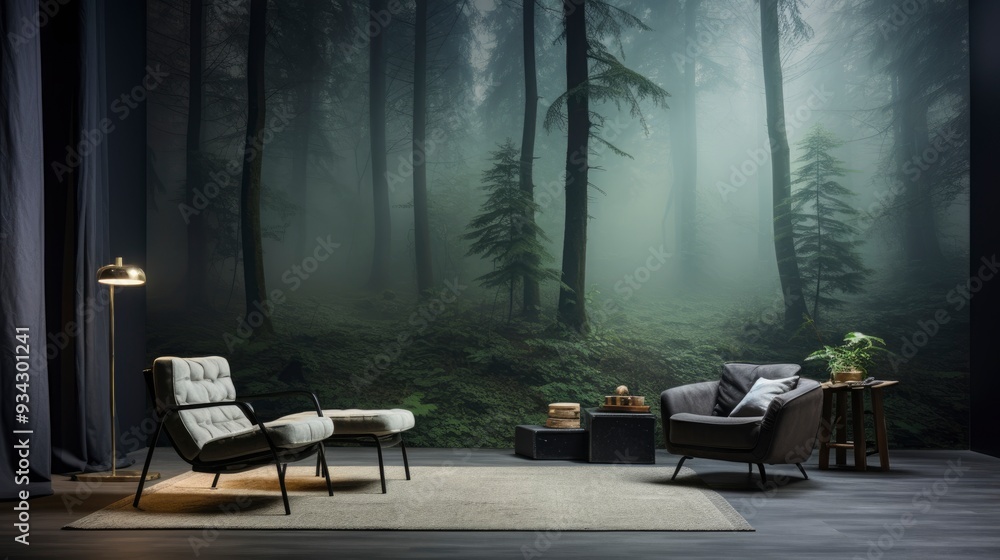Fototapeta premium mural design tree wallpaper forest , ai