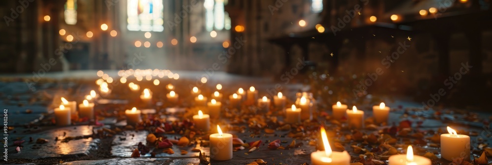 Lit Candles Inside a Place of Worship Lit Candles Inside a Place of Worship
