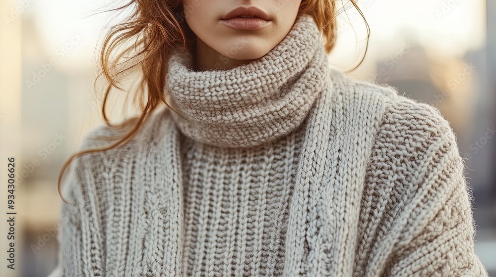 Stylish Casual Ensemble: Textured Sleeveless Sweater Over Turtleneck with Light Wash Denim - Perfect for Brightening Your Sports Interior Poster! Stylish Casual Ensemble: Textured Sleeveless Sweater Over Turtleneck with Light Wash Denim - Perfect for Brightening Your Sports Interior Poster!