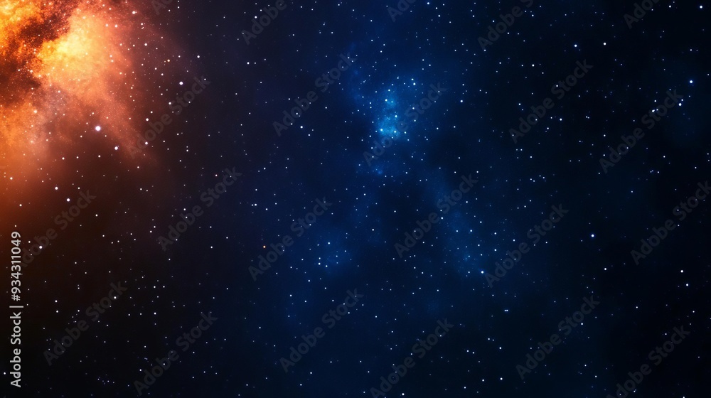 Obraz premium Cosmic dust drifting through a starry night sky in deep space, space background, ethereal cosmic photography