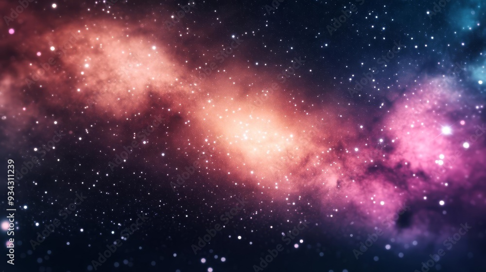 Obraz premium Cosmic dust drifting through a dense star field, creating patterns of light and shadow, space background, cosmic photography