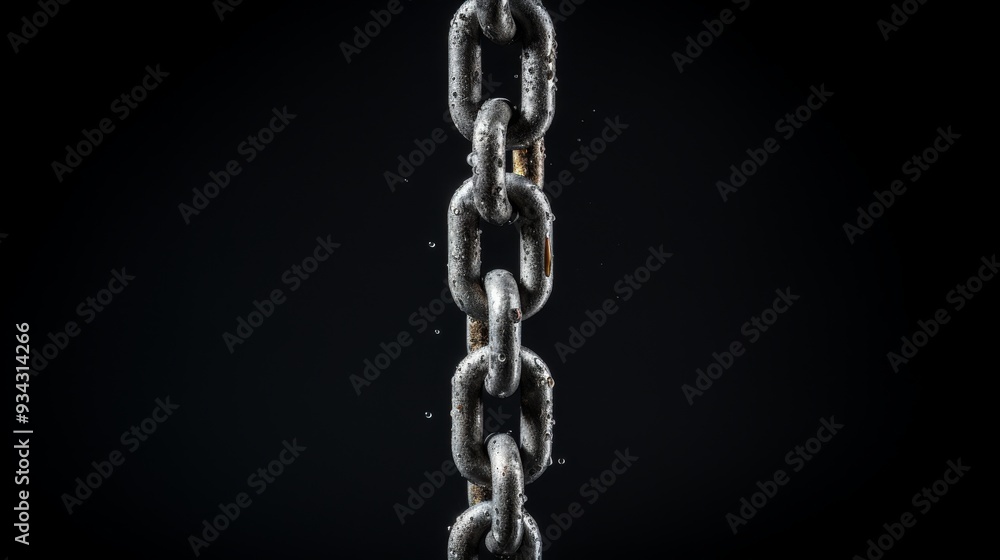 Detailed close up of gray diagonal chain, a blockchain concept, for thorough examination Detailed close up of gray diagonal chain, a blockchain concept, for thorough examination