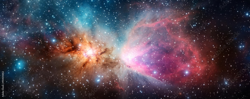 Fototapeta premium The Omega Nebula with intricate cosmic dust patterns, nebula background, deep space imaging