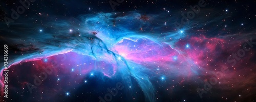 The Veil Nebula with intricate cosmic dust patterns and star clusters, nebula background, space photography