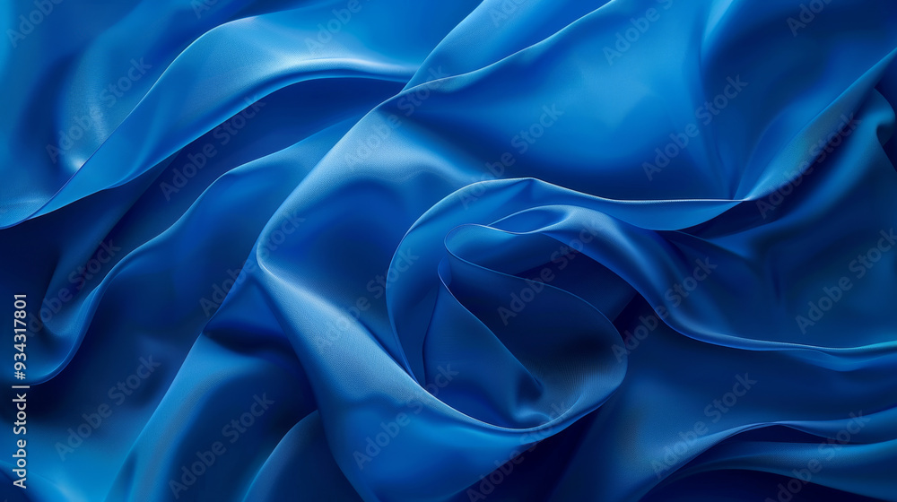 Obraz premium A blue fabric with a wave pattern