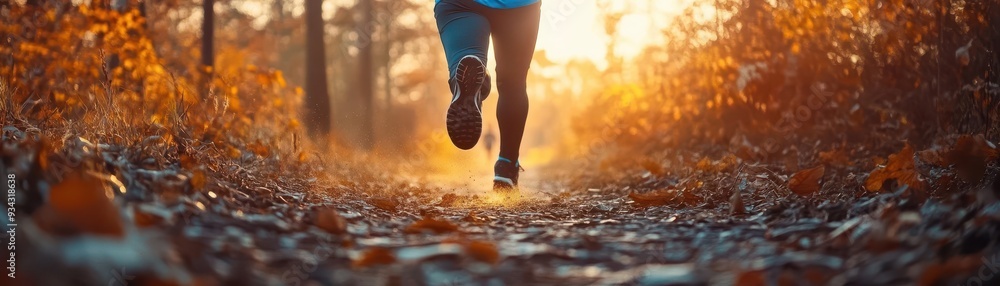 Outdoor run on a scenic trail, with a person jogging and the wind in their hair, Active, Cool Tones, High Energy Outdoor run on a scenic trail, with a person jogging and the wind in their hair, Active, Cool Tones, High Energy