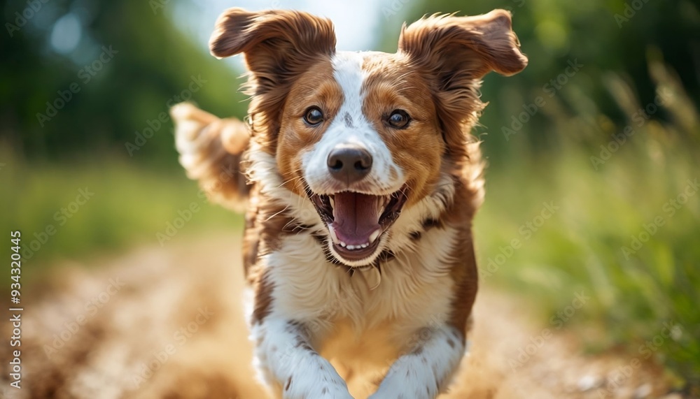Portrait of a Dog in Full Sprint Portrait of a Dog in Full Sprint
