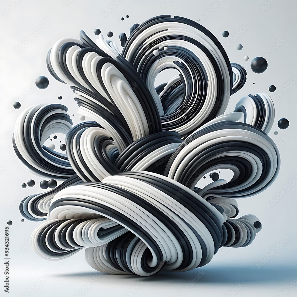 Twisting Pillars 3D Abstract Sculpture Twisting Pillars 3D Abstract Sculpture