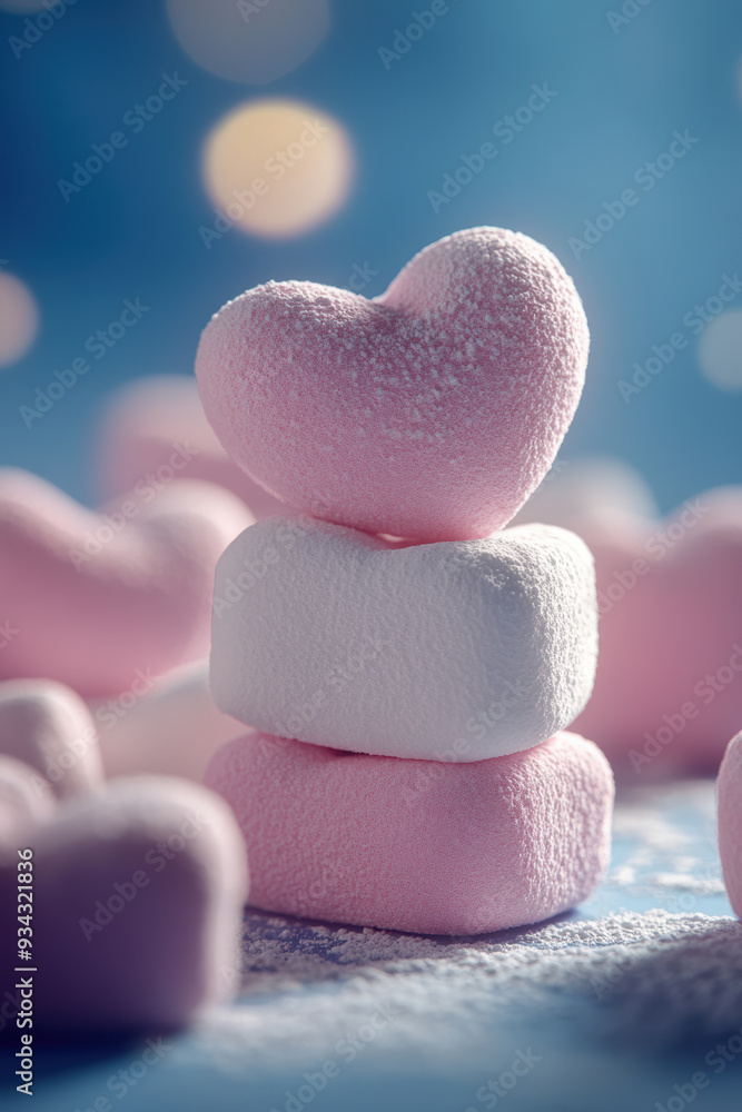 Obraz premium Rainbow-colored marshmallow background