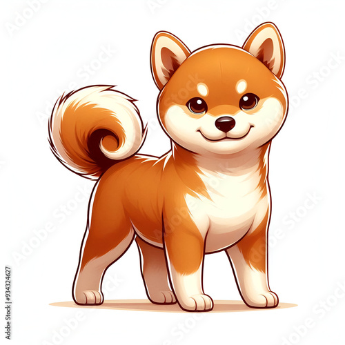 American Shiba Inu Puppy Vector Art Illustration  photo