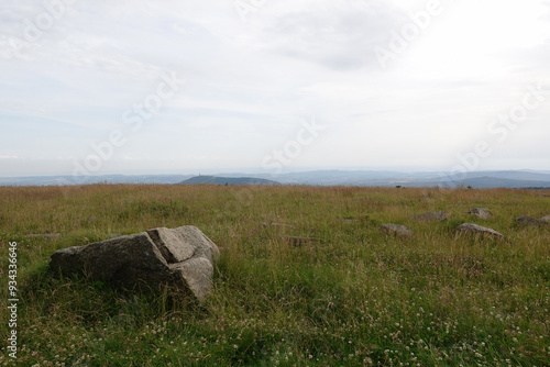 Landscape And Misty View Into The Distance At The Summit of The Brocken In Summer