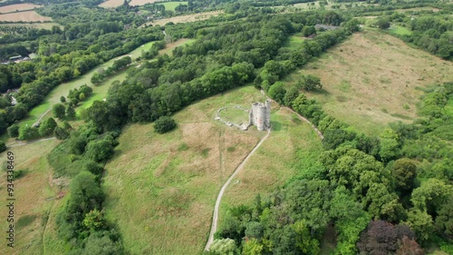 Donnington Castle of Newbury, South England.Englsh Heritage Landmark, Beautiful aerial view, UK photo