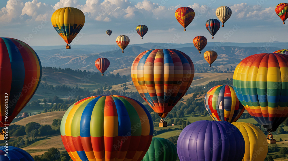 Fototapeta premium hot air balloons , AI Generated.