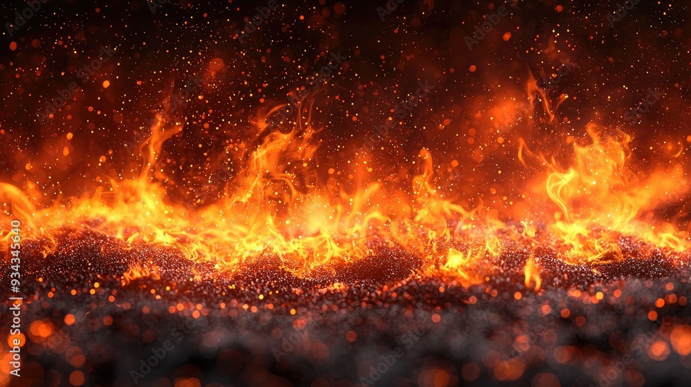 Halloween Witch. Fire embers particles over a black background. Fire sparks background—abstract dark glitter fire particles lights. Halloween Witch. Fire embers particles over a black background. Fire sparks background—abstract dark glitter fire particles lights.