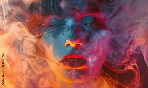 Portrait with surreal smoke effect