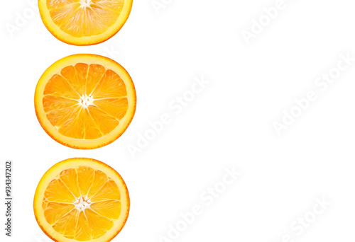 orange slices on white background 