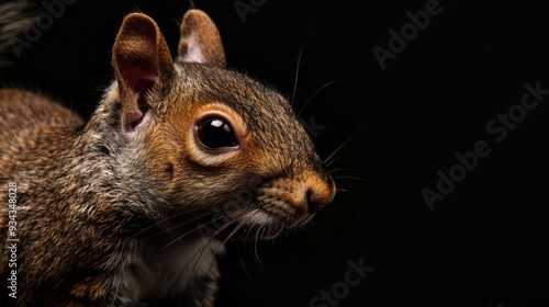 brown squirrel on black background