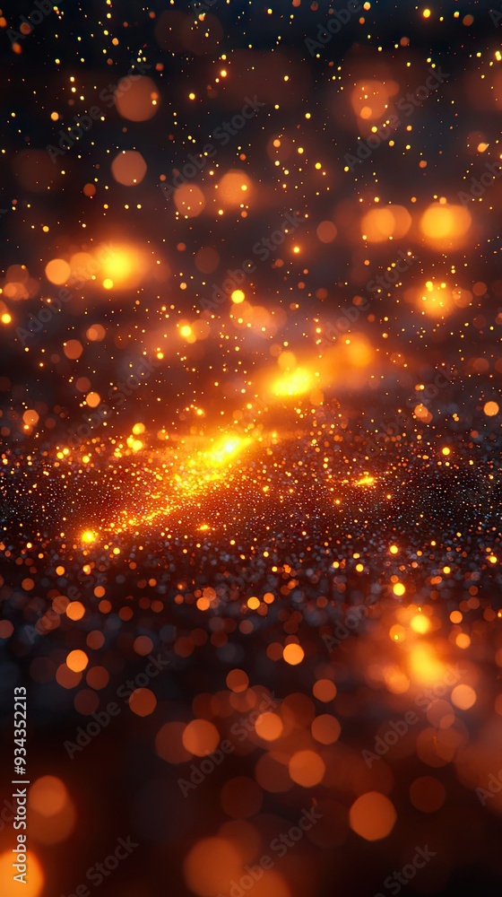 Naklejka premium Halloween Witch. Fire embers particles over a black background. Fire sparks background—abstract dark glitter fire particles lights. 