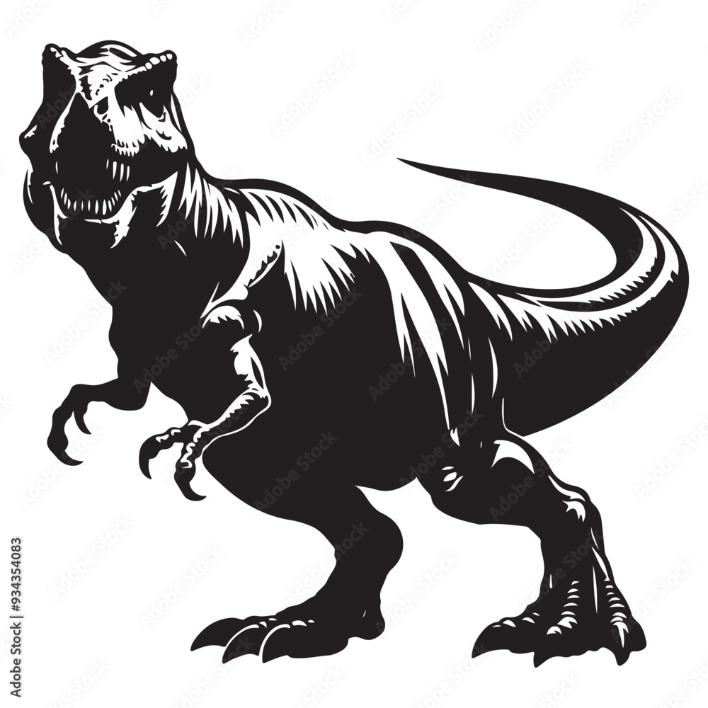 Obraz premium Dinosaur silhouettes, vector silhouette design, isolated white background