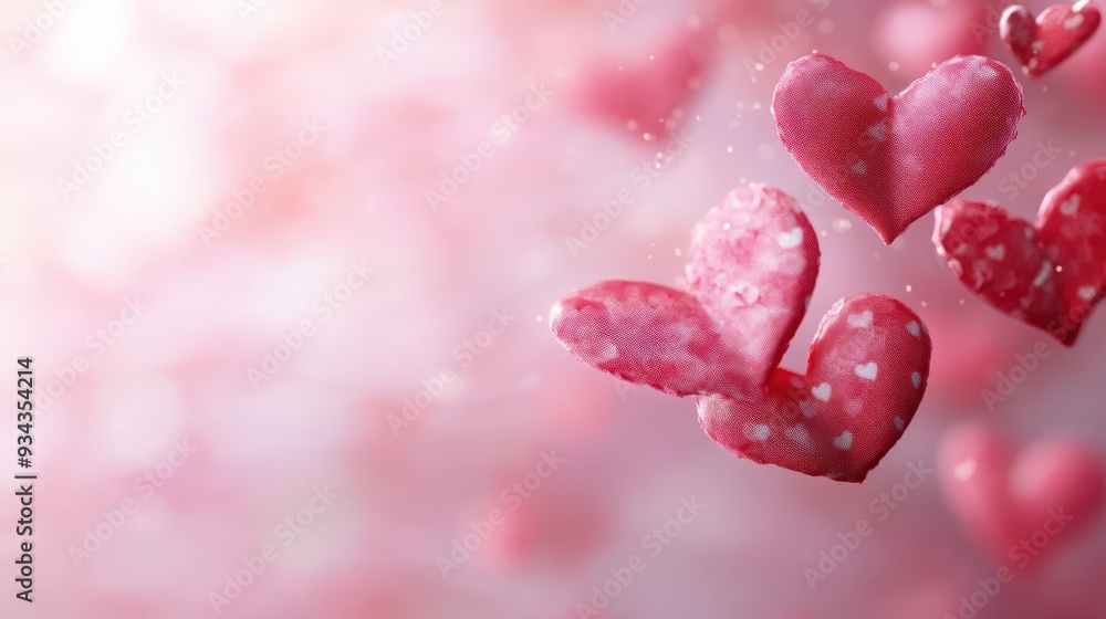 3D Hearts in a Gentle Romantic Rain 3D Hearts in a Gentle Romantic Rain