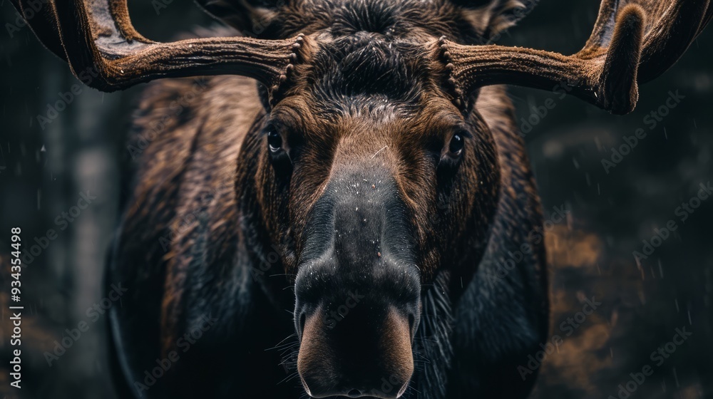 Fototapeta premium close-up photography of brown moose