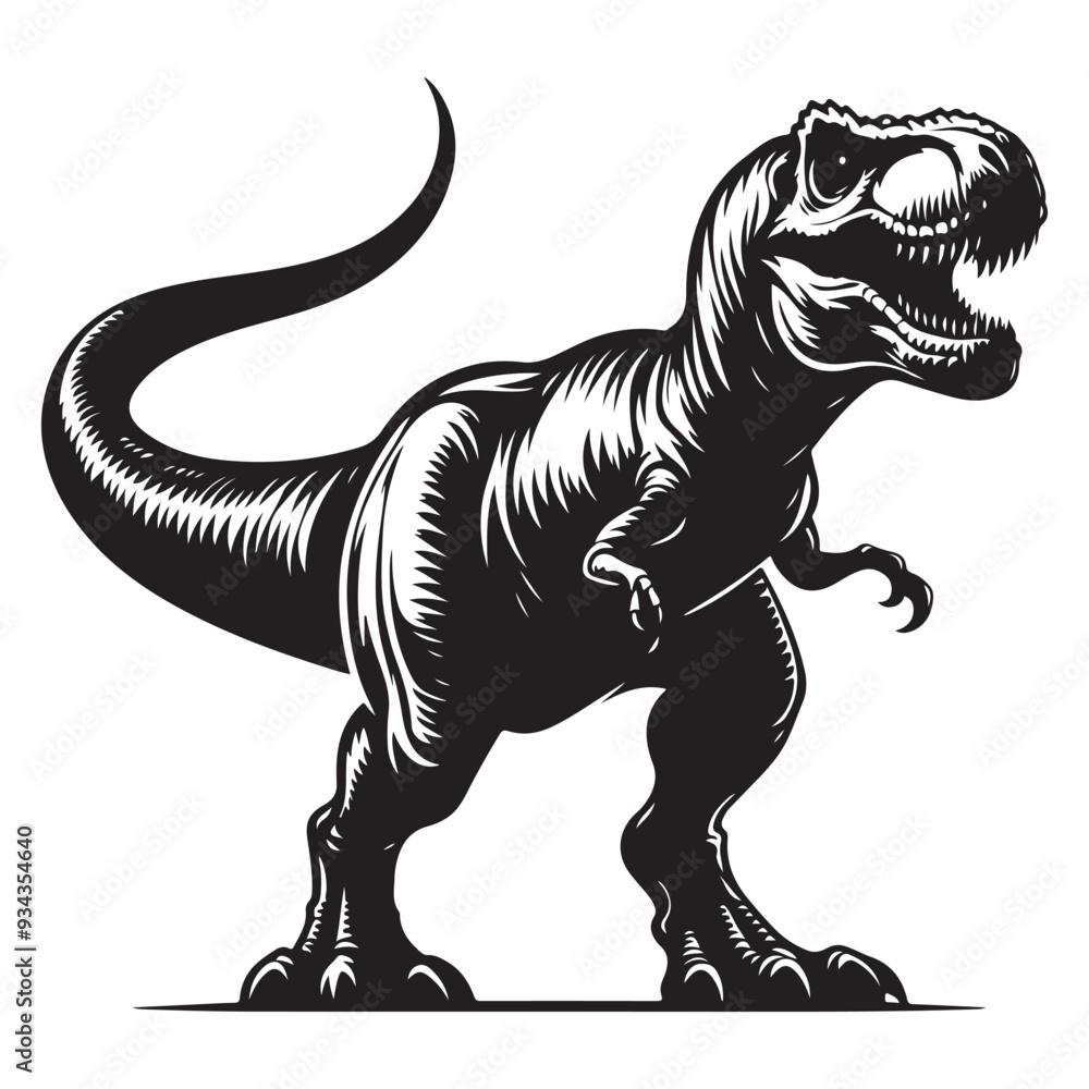 Obraz premium Dinosaur silhouettes, vector silhouette design, isolated white background