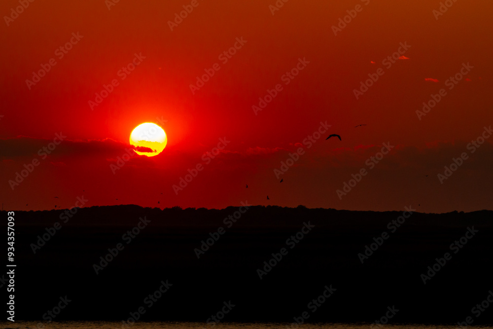 Obraz premium Avalon, New Jersey, USA - Sunset over the Cape May Wildlife Refuge in Cape May County New Jersey