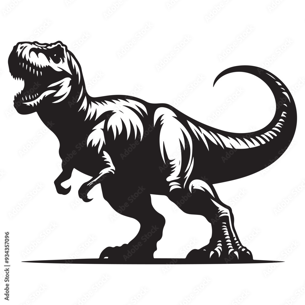 Obraz premium Dinosaur silhouettes, vector silhouette design, isolated white background